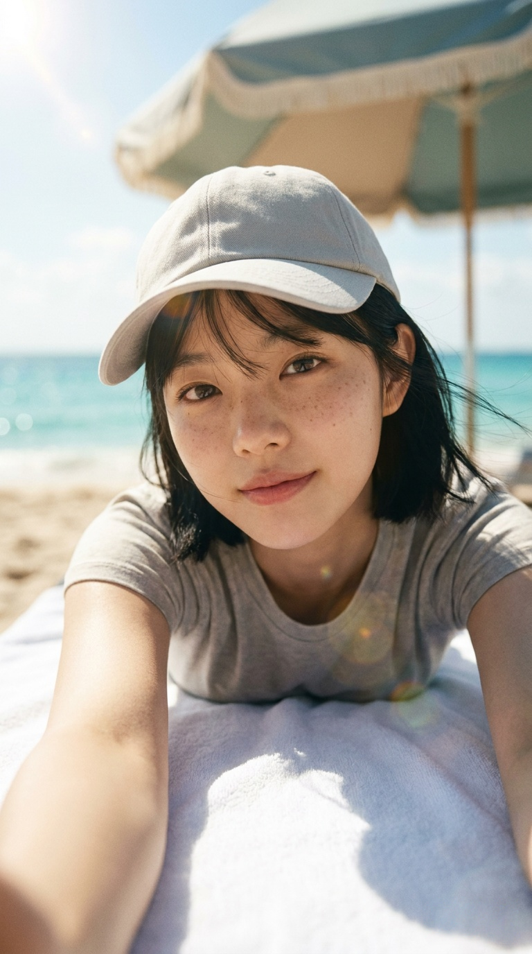 夏日海滩自拍