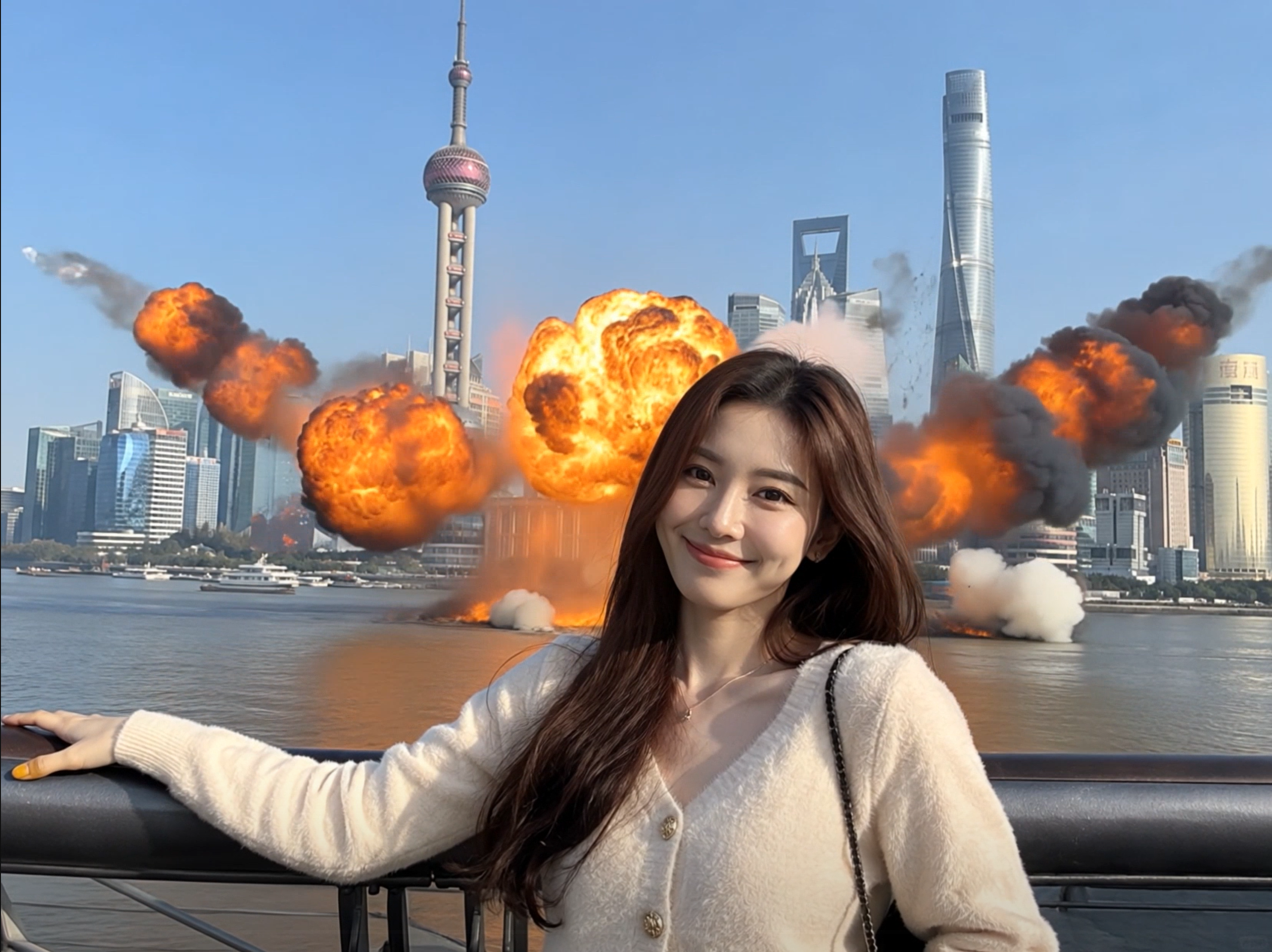 世界爆炸我拍照